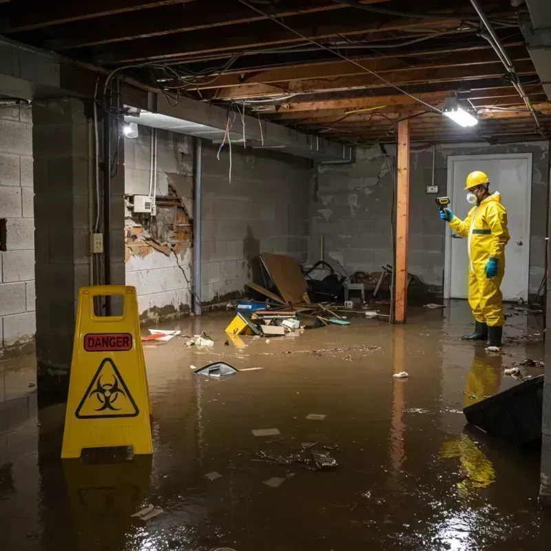 Flooded Basement Electrical Hazard in Logan County, IL Property