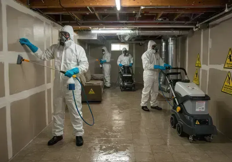 Basement Moisture Removal and Structural Drying process in Logan County, IL